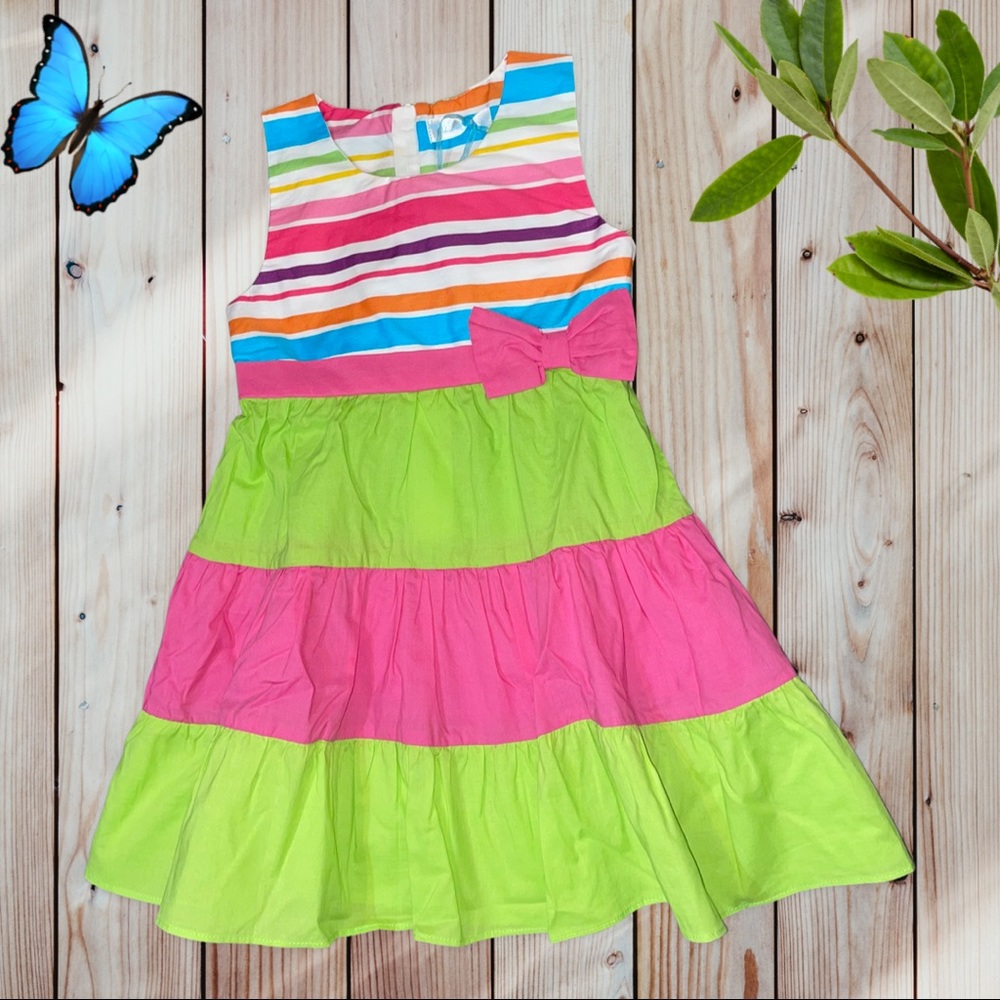 Sharequeen dress, pink and green, size 5T, new!